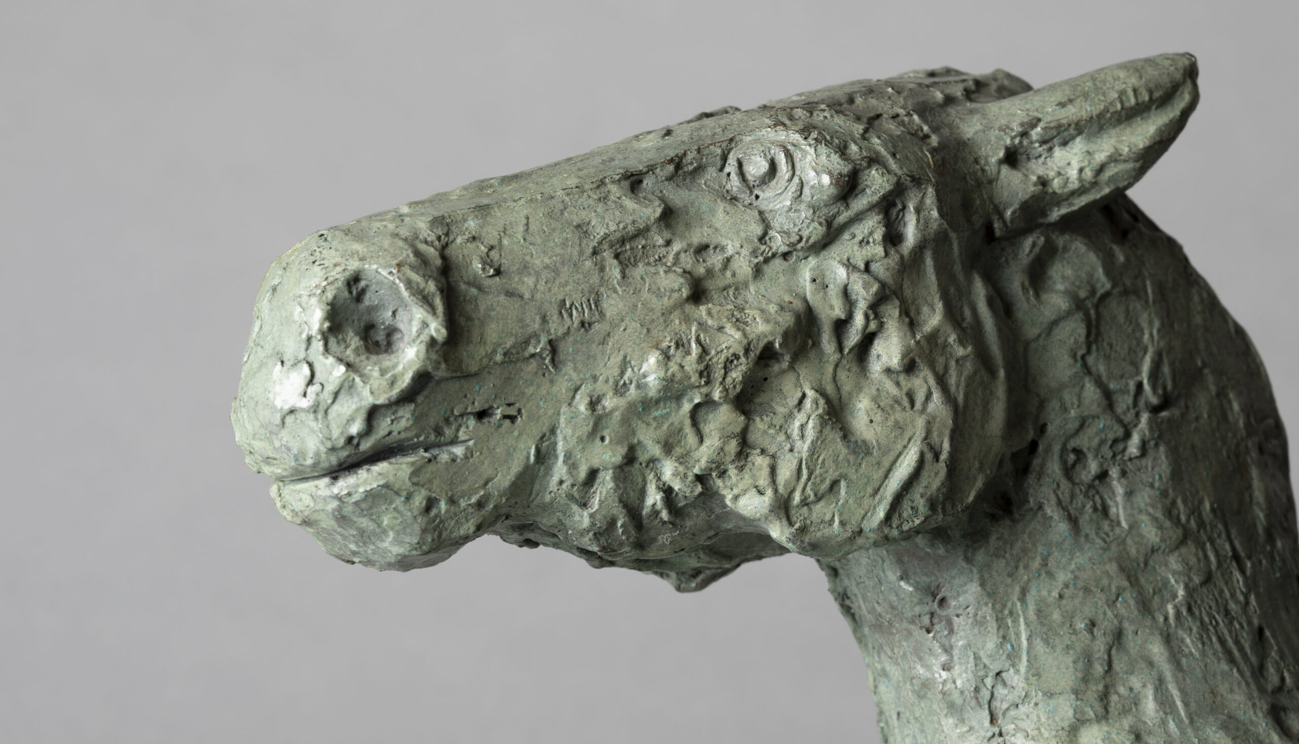 Close up of horse head sculpture