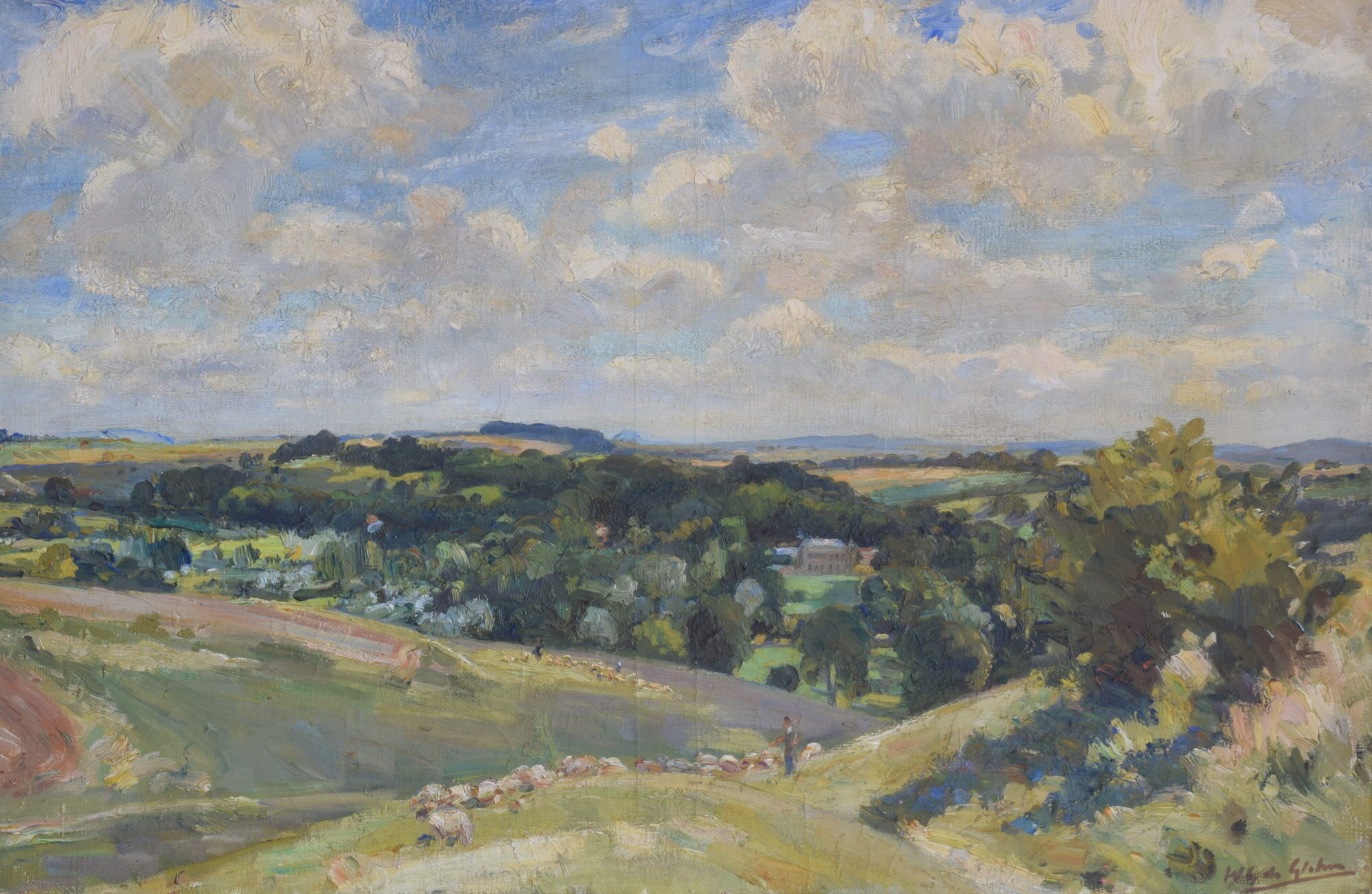 Little-Durnford-from-Camp-Hill-by-W-G-de-Glehn